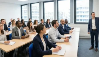 Étudiants en formation hôtesse de l'air à Rabat en situation réelle chez INFOHAS